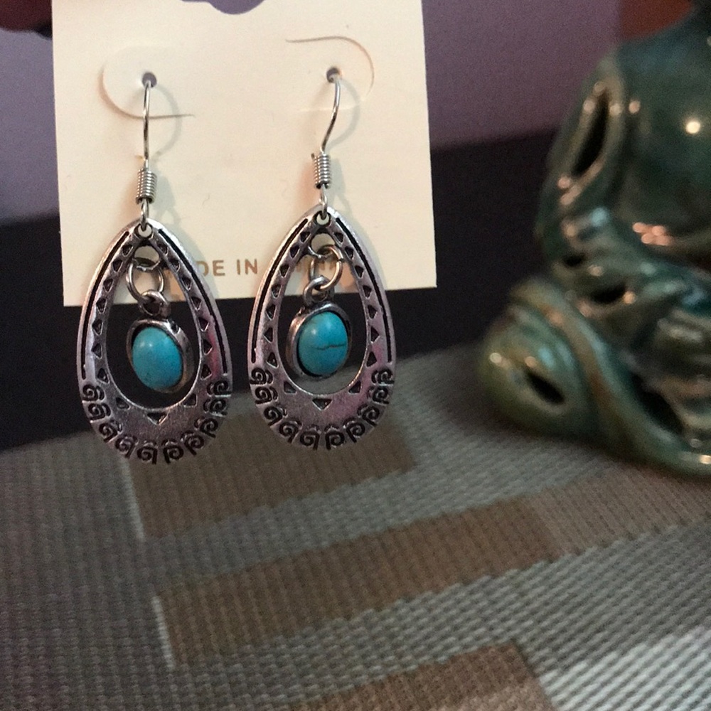 Turquoise and Silver Earrings